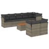 vidaXL 9 Piece Garden Sofa Set with Cushions Grey Poly Rattan