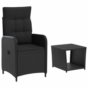 vidaXL Garden Lounge Set 2 pcs Black PE Rattan and Powder-Coated Steel