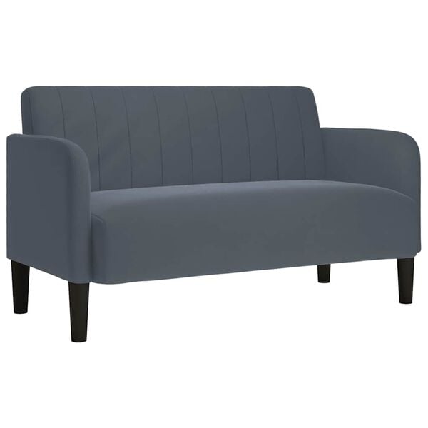 vidaXL Loveseat Sofa Dark Grey 109 cm Velvet