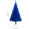 vidaXL Artificial Pre-lit Christmas Tree with Stand Blue 240 cm PVC
