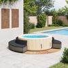 vidaXL Hot Tub Surround Grey Poly Rattan and Solid Wood Acacia