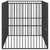 vidaXL Dog Playpen 4 Panel Black Galvanised Steel