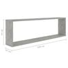 vidaXL Wall Cube Shelf 6 pcs Concrete Grey 100x15x30 cm Engineered Wood