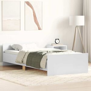 vidaXL Bed Frame without Mattress White 90x190 cm Engineered Wood
