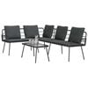 vidaXL Garden Sofa Set with Cushion 2 pcs Black Poly Rattan