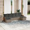 vidaXL 7 Piece Garden Sofa Set with Cushions Grey Poly Rattan