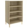 vidaXL Sideboard | Sonoma oak | Engineered wood, solid eucalyptus wood | Medium