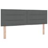 vidaXL LED Headboard with LED Strip Lights Dark grey 144 cm Fabric