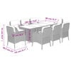 vidaXL 9 Piece Garden Dining Set with Cushions Black Poly Rattan