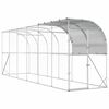 vidaXL Against Wall Chicken Coop Silver 600 x 100 x 215 cm