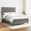 vidaXL Box Spring Bed with Mattress Dark Grey 137x187 cm Double Size Fabric
