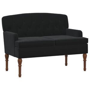 vidaXL Loveseat with Button Tufted Black 111 x 65 x 79 cm Velvet