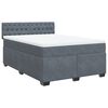 vidaXL Box Spring Bed with Mattress Dark Grey Double Velvet