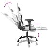 vidaXL Massage Gaming Chair with Footrest White&Black Faux Leather