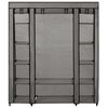 vidaXL Wardrobe with Compartments and Rods Grey 150x45x176 cm Fabric