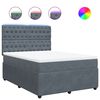 vidaXL Box Spring Bed with Mattress Dark Grey Queen Velvet