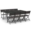 vidaXL 9 Piece Outdoor Dining Set Steel