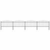vidaXL Garden Fence with Spear Top Steel 714,5x150 cm Black (4x144943)