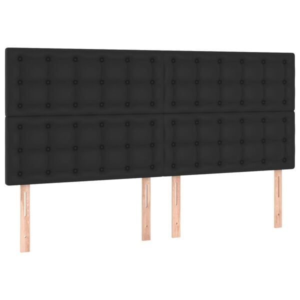 vidaXL Headboard Black 160x5x118/128 cm Faux Leather