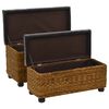 vidaXL Bench Set 2 Pieces Seagrass Brown