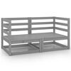 vidaXL Garden 2-Seater Sofa Grey Solid Pinewood
