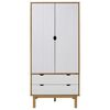 vidaXL Wardrobe OTTA Brown and White 76.5x53x172 cm Solid Wood Pine