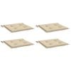 vidaXL Garden Chair Cushions 4 pcs Beige 40x40x4 cm Oxford Fabric
