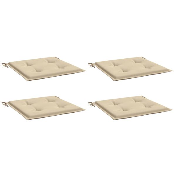 vidaXL Garden Chair Cushions 4 pcs Beige 40x40x4 cm Oxford Fabric