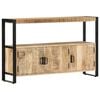 vidaXL Side Cabinet | Natural mango wood | Solid mango wood, powder-coated steel