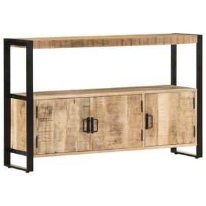 vidaXL Side Cabinet | Natural mango wood | Solid mango wood, powder-coated steel