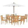 vidaXL Garden Dining Set 7 pcs Brown Solid Teak Wood