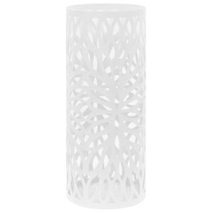vidaXL Umbrella Stand Leaves Steel White
