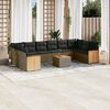 vidaXL 11 Piece Garden Sofa Set with Cushions Grey Poly Rattan