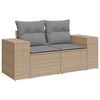 vidaXL 7 Piece Garden Sofa Set with Cushions Beige Poly Rattan