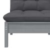 vidaXL 2-Seater Garden Sofa with Cushions Grey Solid Pinewood