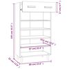 vidaXL Shoe Cabinet White 60x35x105 cm Engineered Wood