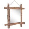 vidaXL Log Mirror Natural 70x70 cm Recycled Teak Wood