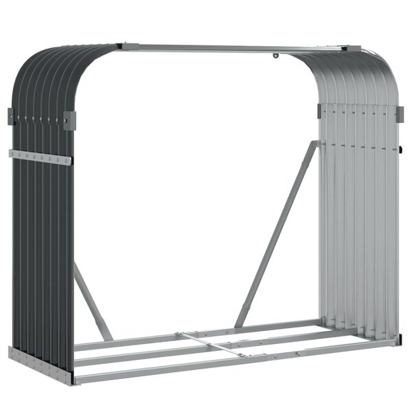 vidaXL Log Holder Anthracite 120x45x100 cm Galvanised Steel