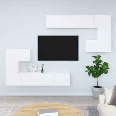 vidaXL Wall-mounted TV Cabinet White Engineered Wood