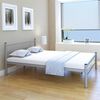 vidaXL Bed Frame without Mattress Grey Metal Double Size
