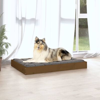 vidaXL Dog Bed Honey Brown 91.5x64x9 cm Solid Wood Pine