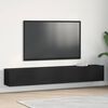 vidaXL TV Cabinet 2 pcs Black 100 x 30 x 30 cm Engineered Wood