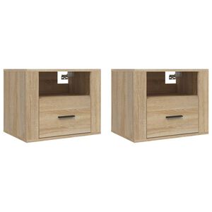 vidaXL Wall-mounted Bedside Cabinets 2 pcs Sonoma Oak 50x36x40 cm