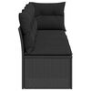 vidaXL Garden Sofa with Cushions 4-Seater Black Poly Rattan