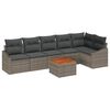 vidaXL Garden Sofa Set with Cushion 7 pcs Grey Poly Rattan