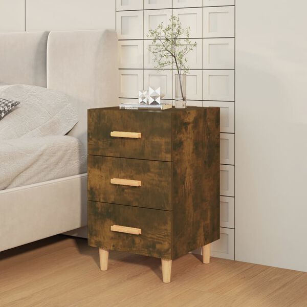 vidaXL Bedside Cabinet Smoked Oak 40x40x66 cm Engineered Wood