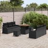 vidaXL Garden Sofa Set with Cushion with Storage 9 pcs Black