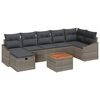 vidaXL Garden Sofa Set with Cushion 8 pcs Grey Poly rattan
