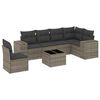 vidaXL 7 Piece Garden Sofa Set with Cushions Grey Poly Rattan