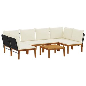 vidaXL 7 pcs Solid Acacia Wood & Rope Natural